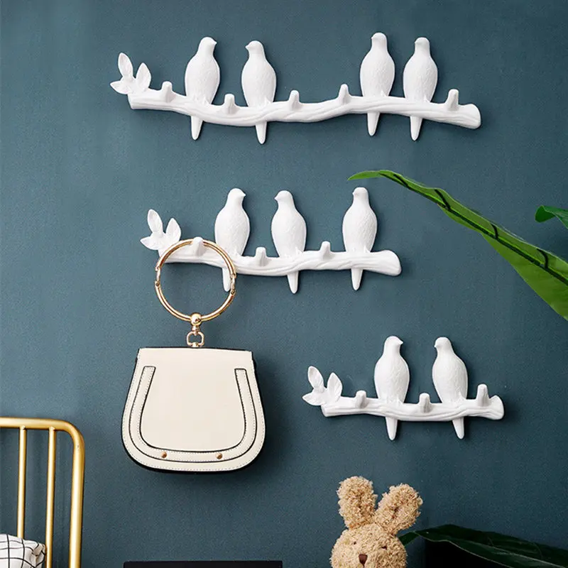 Bird Wall Hooks Nordic Style Door Accerssories Coat Hook Towel Hat Key Handbag Holder for Home Living Room Bathroom Decoration