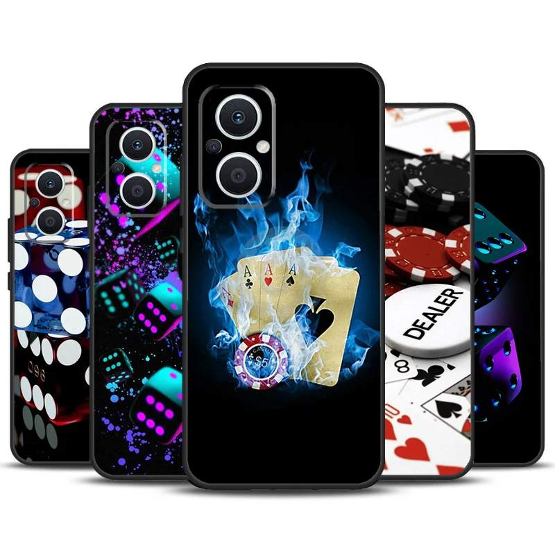 Dices Poker Casino Funda For OPPO Reno 10 Pro 8 4 5 6 7 Lite 8T 4Z 5Z OPPO Find X5 Pro X3 X2 Neo X6 Pro Case