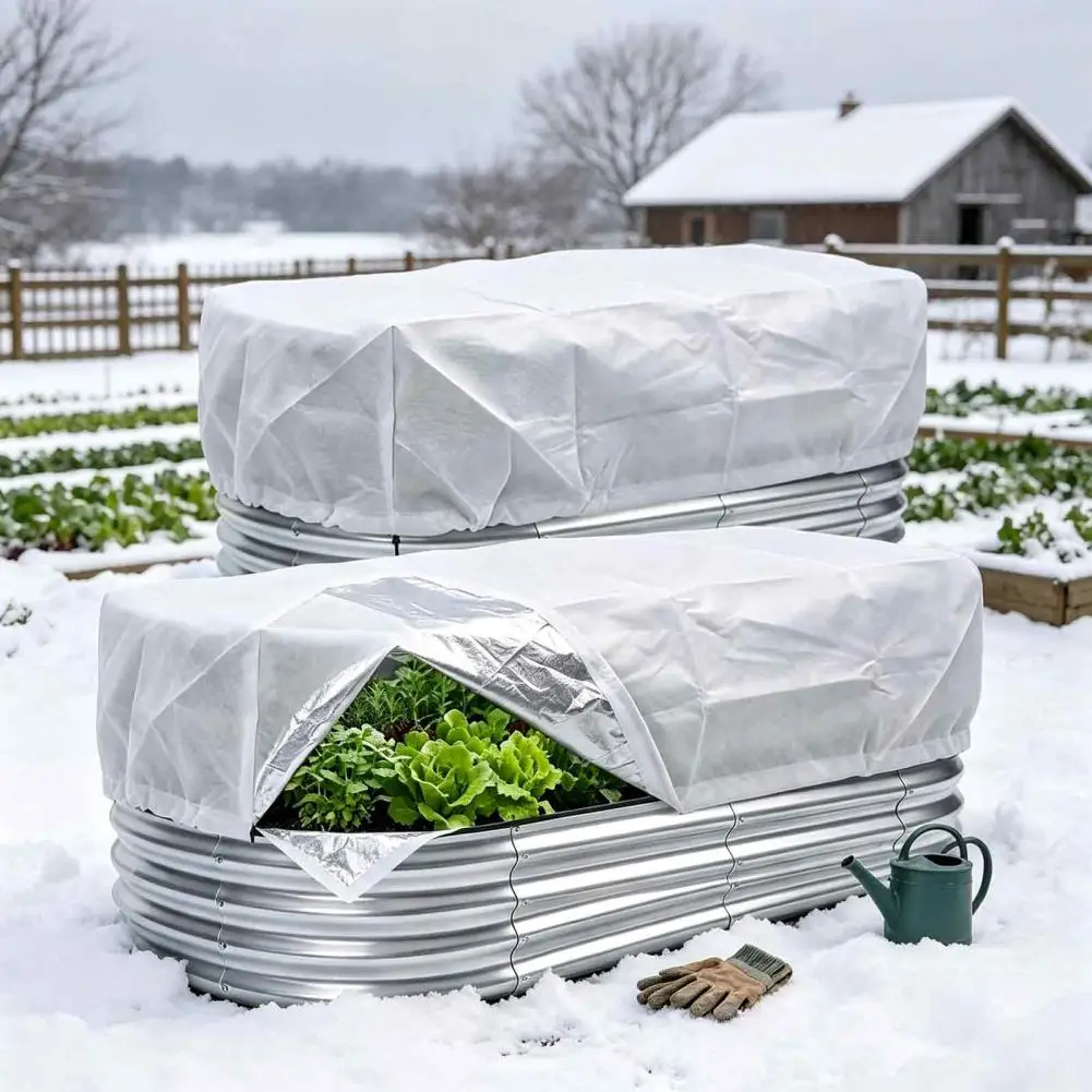 Raised Bed Harvest Extension Winter Protection Cover for Raised Garden Bed Frost Insulation Blanket with Aluminum Liner