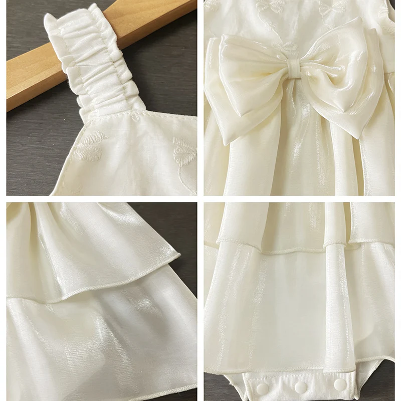 2026 New Summer 0-24M Children Clothes Toddler Baby Girls Jumpsuit Sleeveless cotton splicing Infant Baby Girls Bodysuits 6