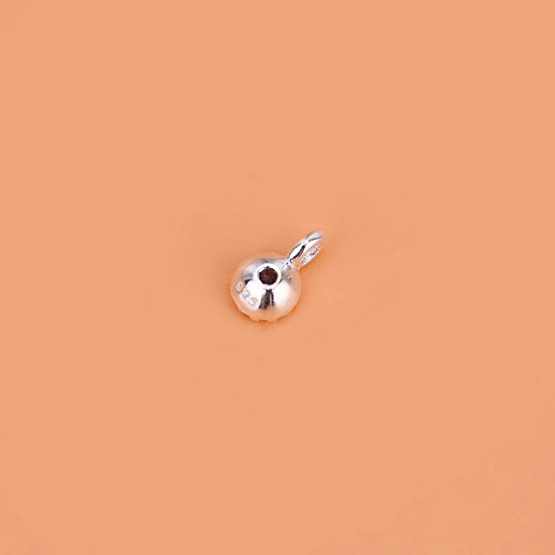 925 sterling silver mini inlaid zircon circular pendant Handmade DIY material bracelet necklace ring jewelry accessory women
