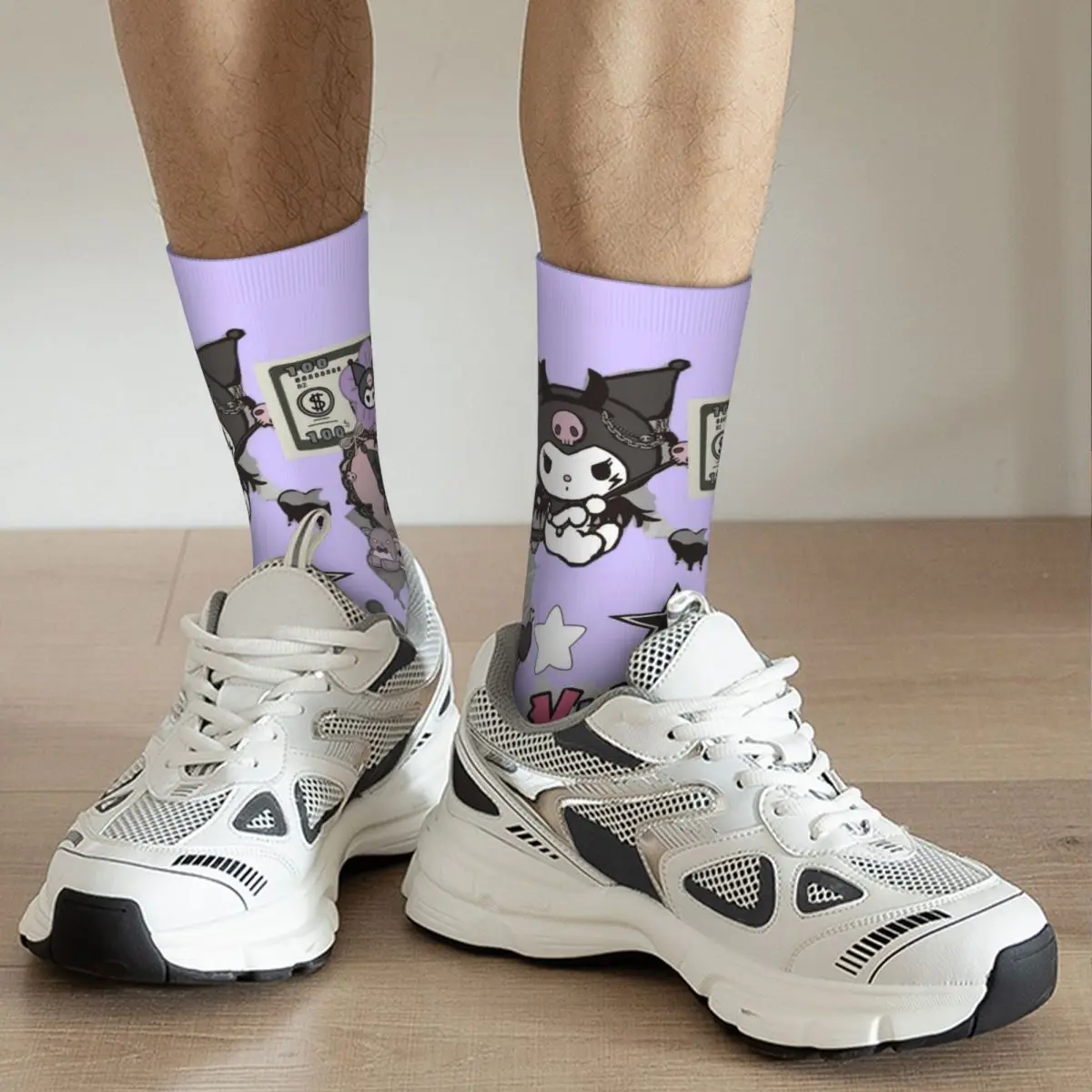 귀여운 쿠로미 일본 만화 캐릭터 양말 재미있는 양말 커플용 고품질 등산 양말 가을 맞춤형 미끄럼 방지 양말
