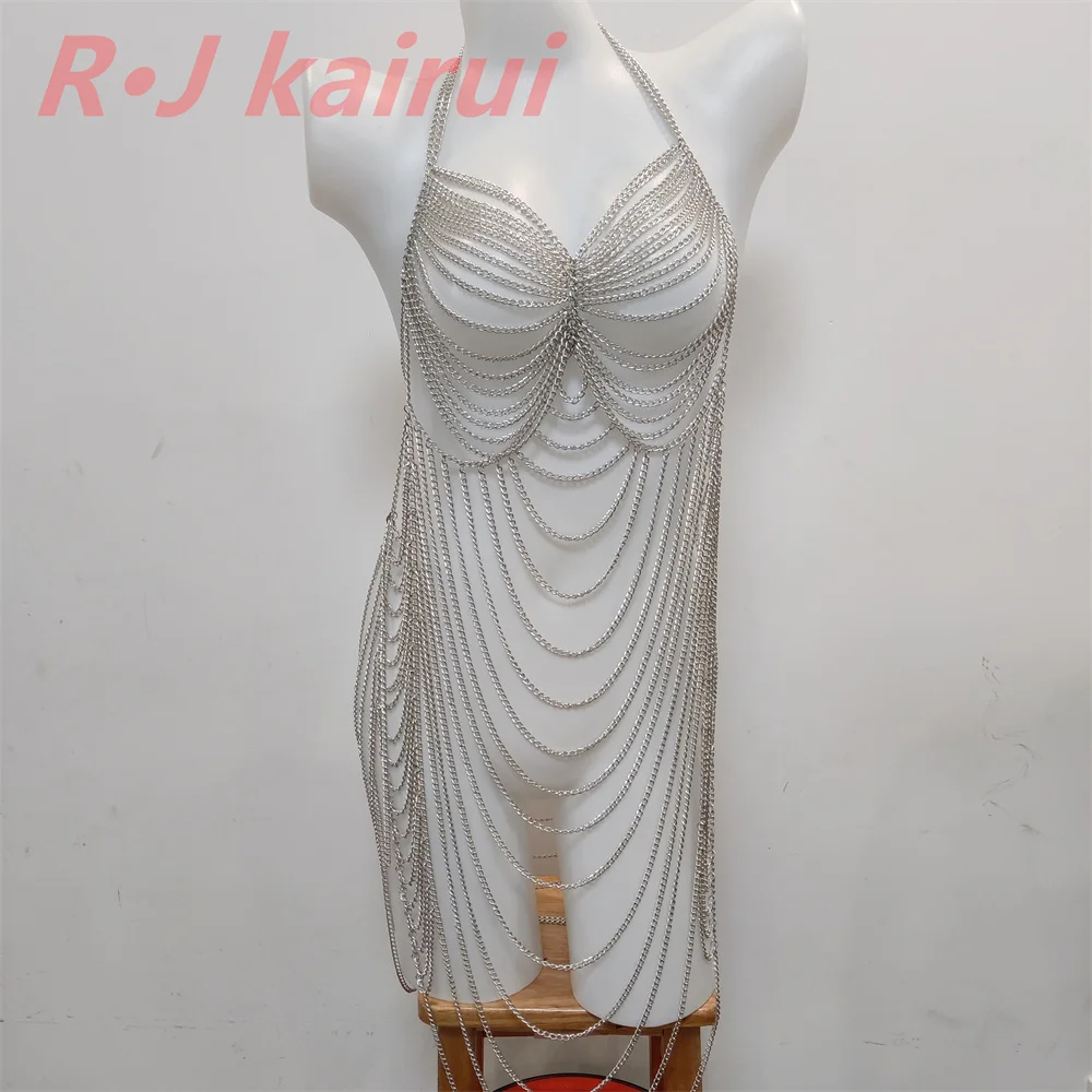 

Новый стиль, ручная работа, серебряный алюминиевый сплав, металлические цепочки для бюстгальтера, уникальное ювелирное изделие для танцевальной вечеринки, 2 цвета