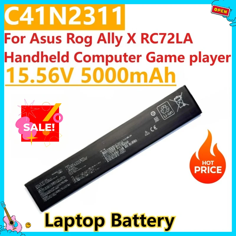 

Новый аккумулятор для ноутбука 15,56 В 5000 мАч C41N2311 для Asus Rog Ally X RC72LA портативный компьютерный игровой плеер