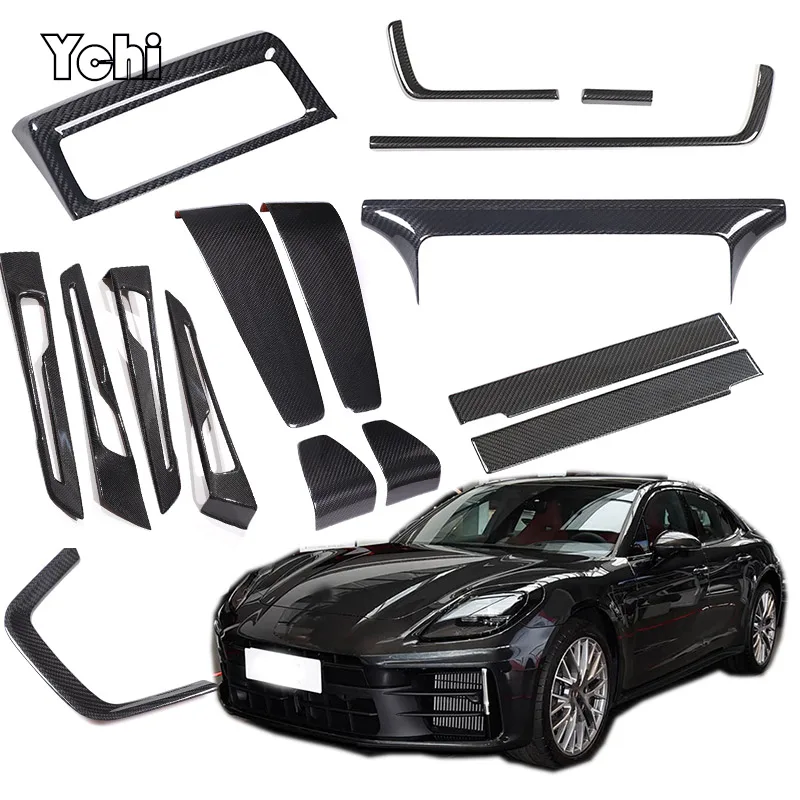 

For Porsche Panamera 2024-2026 Real Carbon Fiber Car Interior Central Control Decoration Cover Frame Moldings Trim