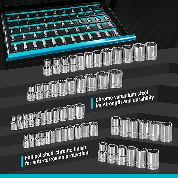 DURATECH 149pc Socket sets 90-Tooth Ratchet and Wrench Set Mechanics Tool Set for Auto Repair