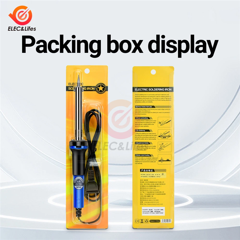 SL401 Electric Soldering Iron 60W US/EU Plug Tester Tin Tips Repair Welding Tools Rework Header Tool Solder Station