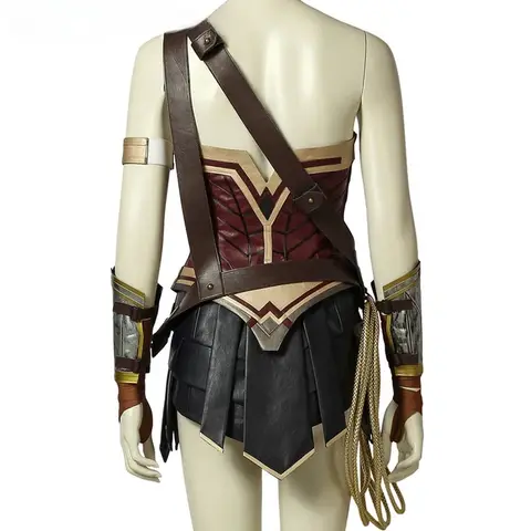 Superhjälte Cosplay Wonder Girl Kostym Rollspelande Fancy Diana Kläder Halloween Karneval Vuxen Kvinnor Sexig Outfit med Stövlar 10 best sales Wonder Woman-stövlar - №5