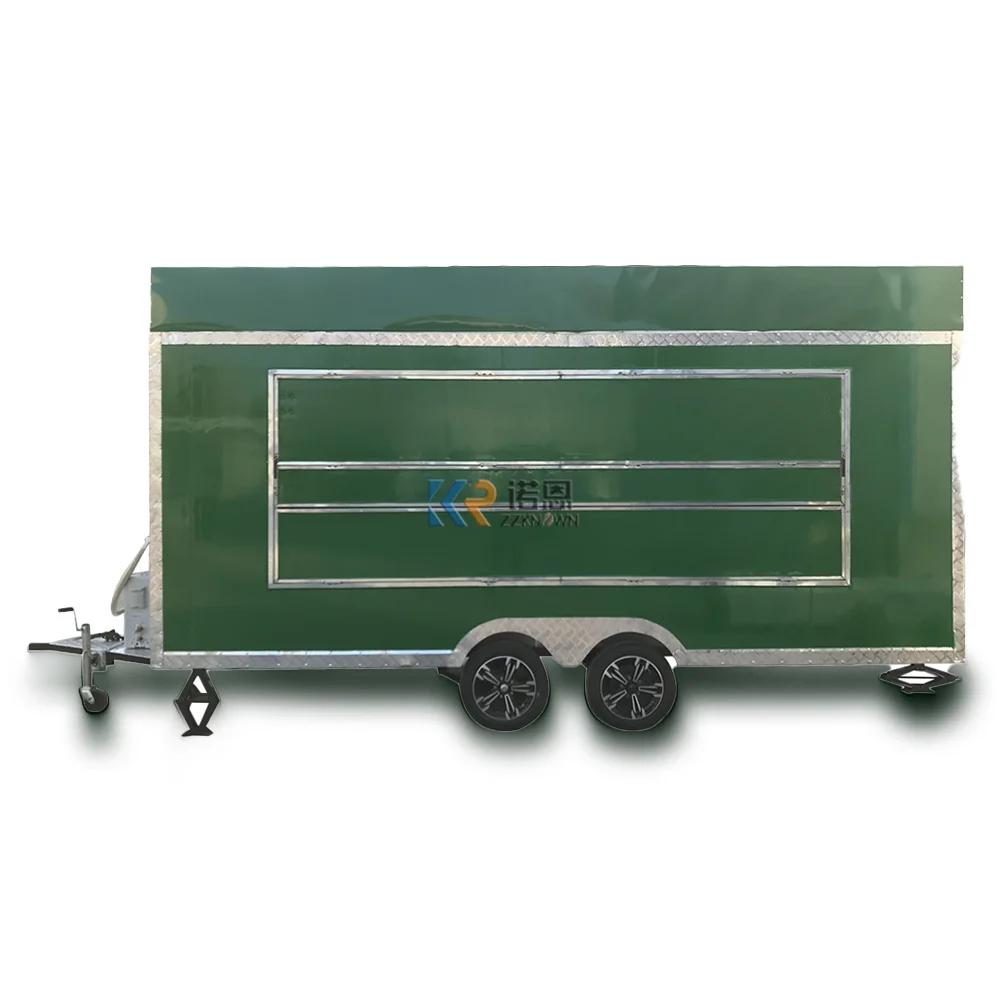 Quiosco expendedor de camión de comida rápida móvil, Catering inteligente de pequeños inversiones y altos ganancias, carritos de comida modelo cuadrado de 5m de longitud