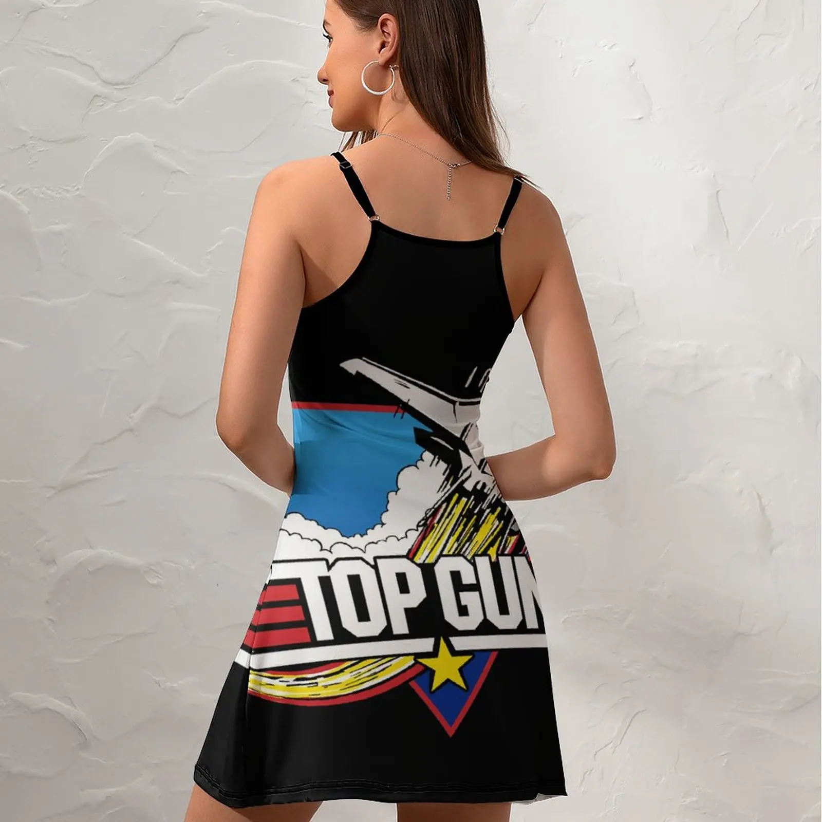 Top Gun Classic Vintage Jet Stars & Stripes  Women's Sling Dress Classic Exotic Woman's Clothing Funny Sarcastic  Parties Dresse