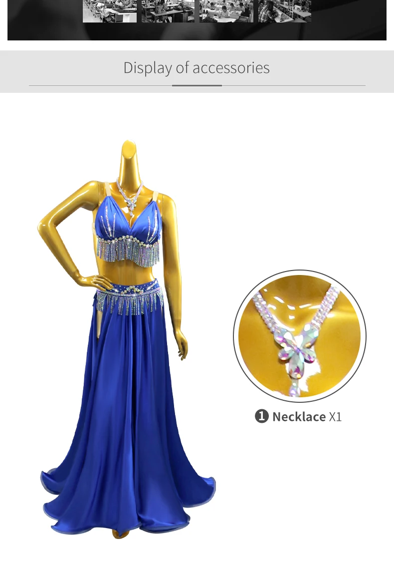 Bauchtanzkostüm Bühnenkleidung Damenanzug Orientalische Aufführungskleidung Mädchen Bauchtanzkleid Abend-Übungskleidung – Detail 4