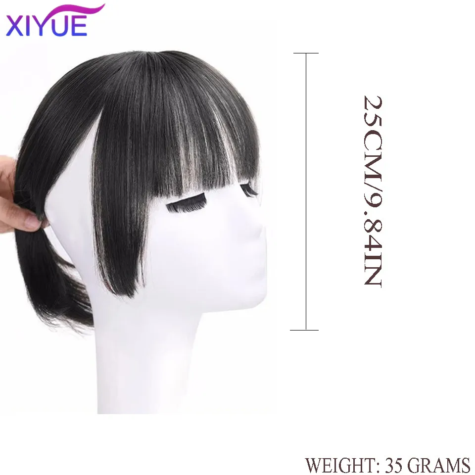 XIYUE  Bangs wig princess cut into synthetic hair no trace on the top of the head increased hair volume hair patch wig piece