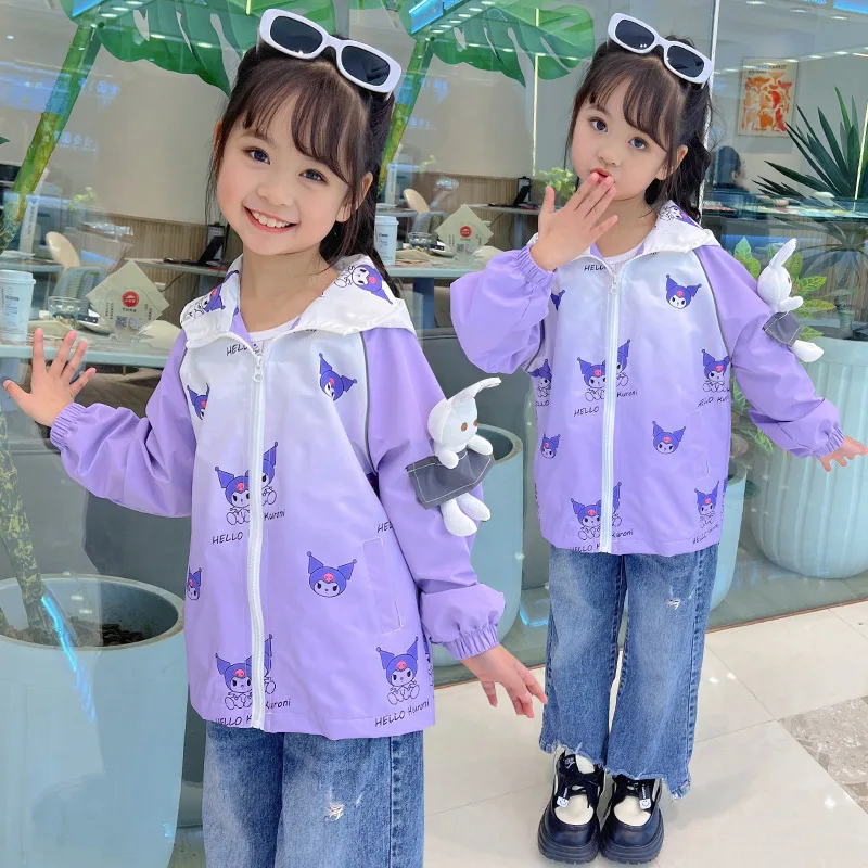 

Girls' coat 2024 new Kulomi children's clothing tide spring clothing girls and children (send small rabbit) hardshell jacket