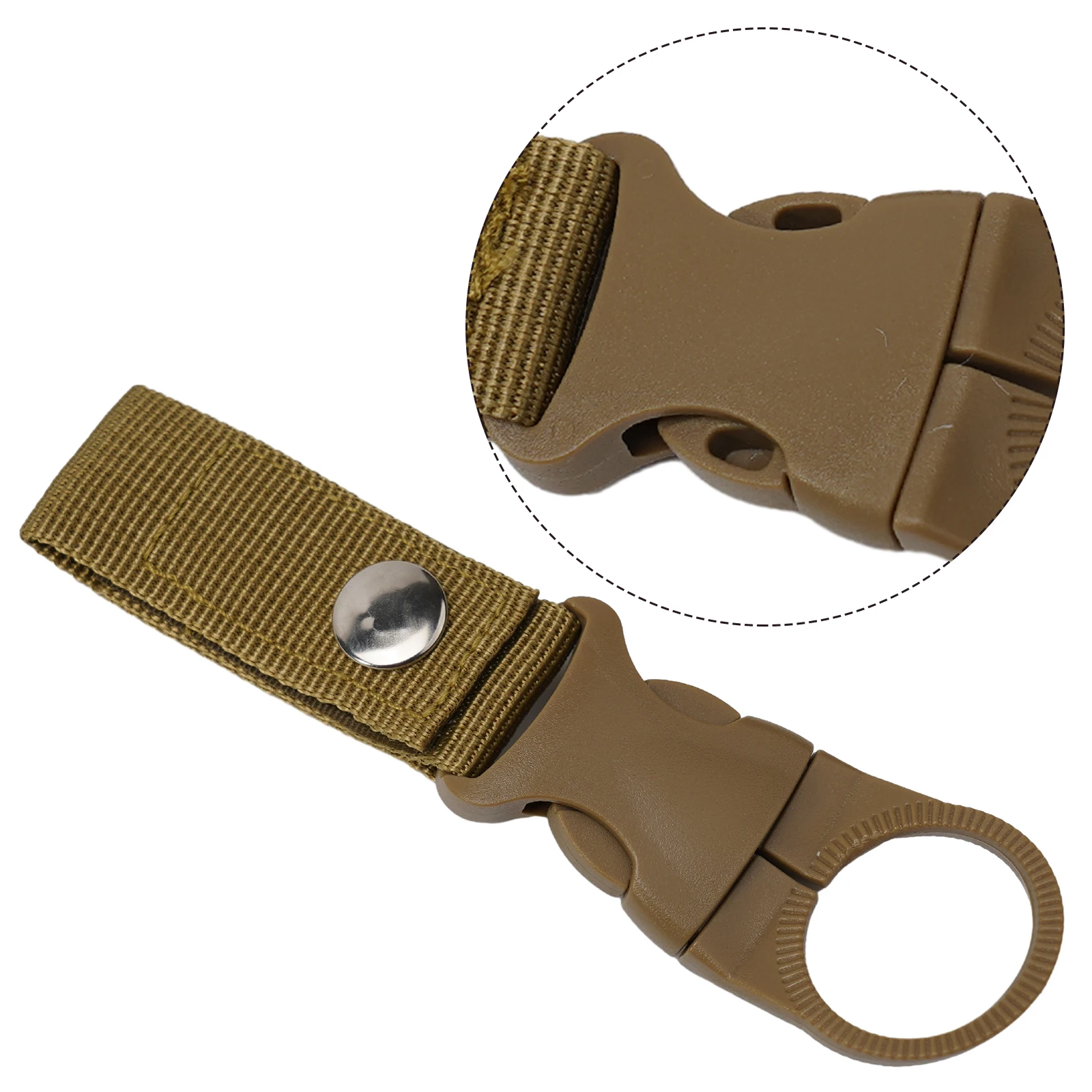 2pc Water Bottle Holder Clip with Nylon Webbing Buckle Hook for Climbing Waist Belt MOLLE Keep Your Beverage Handy