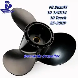 Bernardo Boat Propeller Fit Suzuki 10 1/4X14 Outboard Engines 20 25 30 HP Motor Aluminum Alloy Screw 3 Blades 10 Tooth Spline