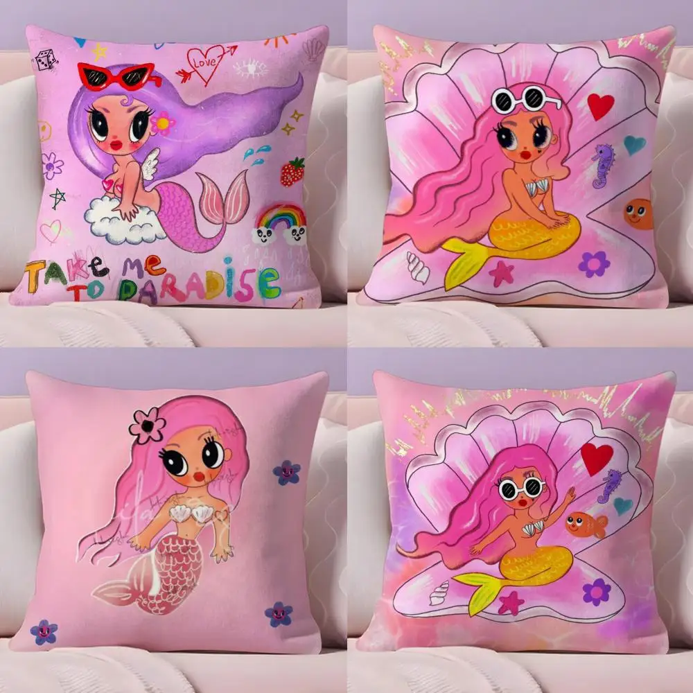 K-Karol G-G Female Singer Cushion Cover Plush Fabric Soft Double-Sided Printed Sofa Warm Winter Home Gift Pillow Cover