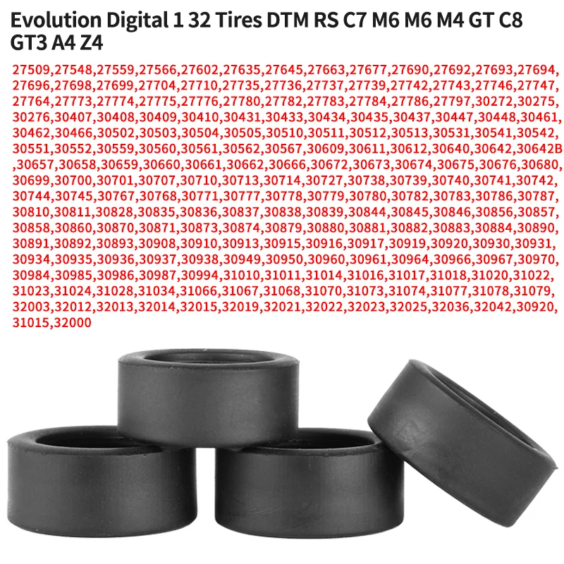 

Carrera Tire Evolution Digital 1 32 1/32 Slot Car DTM RS C7 M6 M4 GT C8 GT3 A4 Z4 Tomaso NASCAR Camaro Tires