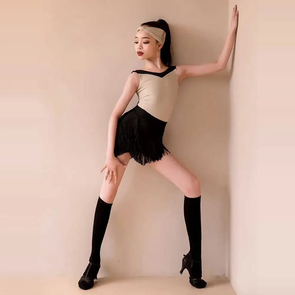 Latin Dance Training Costume Girl New Children's Performance Costume Competition Regulations Latin dance dress