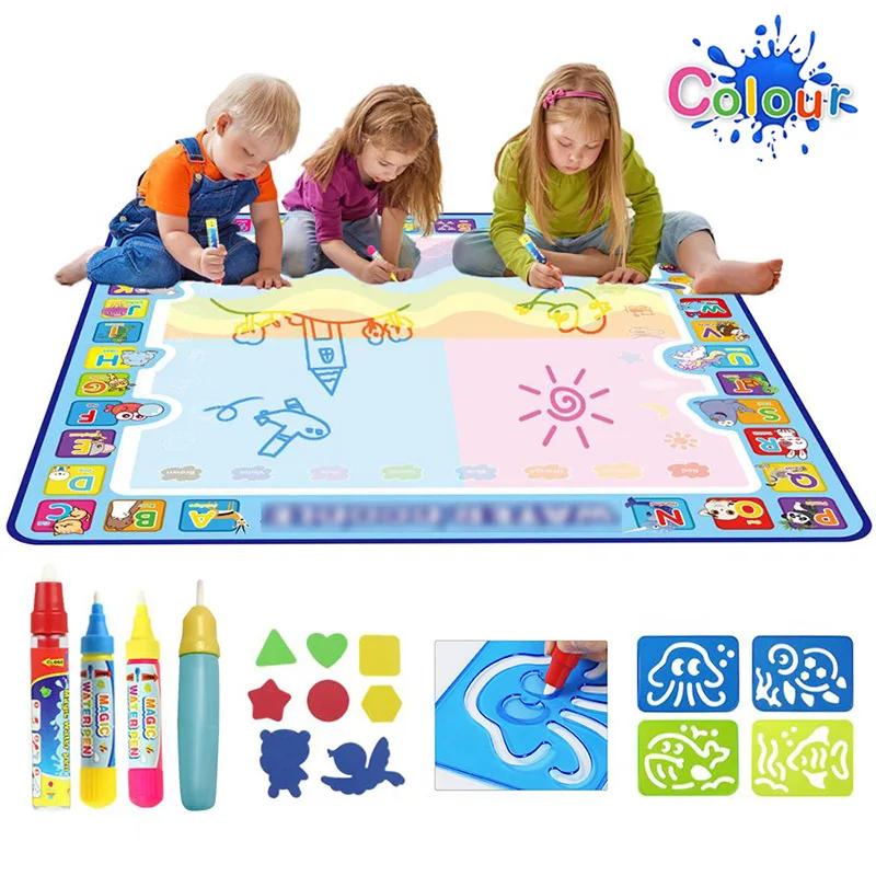 Magic Water Drawing Mat Reusable Coloring Doodle With Magic Pens Painting Board Montessori Educational Toys Kids Children Gift