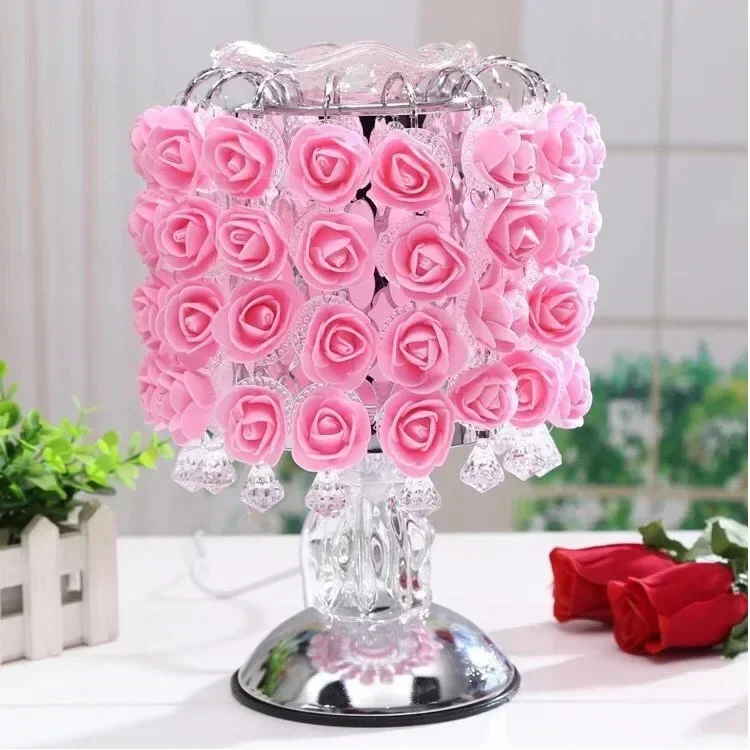 Casamento rosa perfumado candeeiro de mesa série rosa menina dedhead lâmpada 2025 nova atmosfera romântica decorações criativas para casa