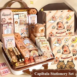 Large Capacity Gift Box Capybara Stationery Set Abundant Cute Back-to-school Gift Kit Pencil Case Study Stationery for Students