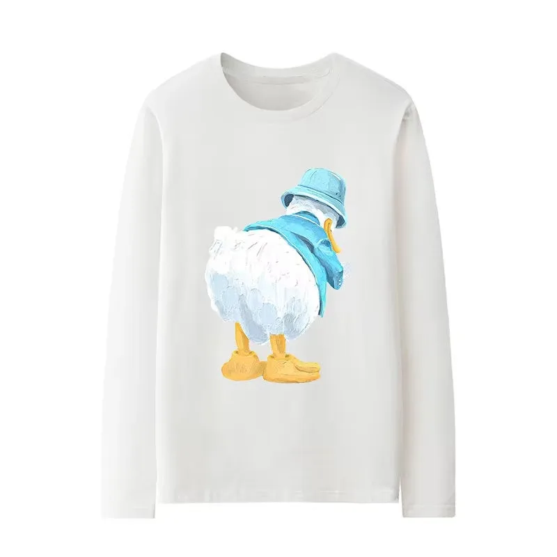 

2025 New Disney Cute Donald Duck Boys/Girls Soft Clothes Cute 3D Printed Outdoor Breathable Quick Drying Round Neck T-shirt