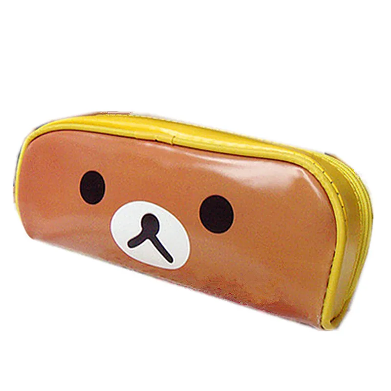 New Cute Rilakkuma Bear Girls Woman PVC Make up Cosmetic Bags custodie Kids Pencil Pen Bag