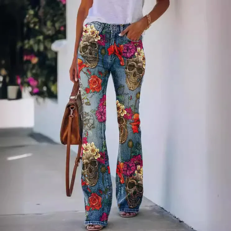 2022 محطة مستقلة جديدة بيع حجم كبير المرأة بناطيل كاجوال رقيقة نمط الجينز المرأة تصميم عصري أنيق