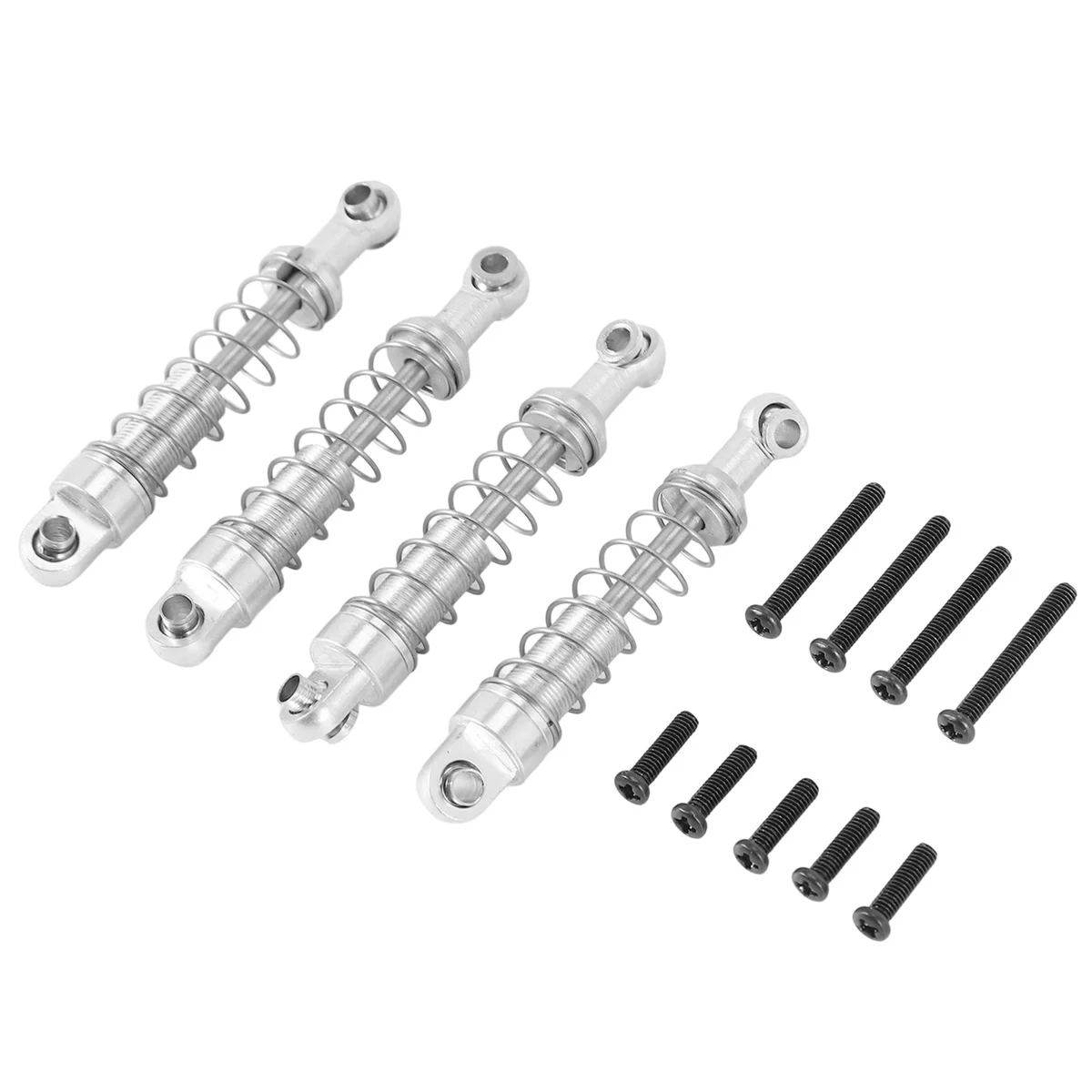 4 Pcs Metal Shock Absorber Damper for WPL C14 C24 C34 MN D90 D91 D96 D99 D99S MN90 MN99S RC Car Upgrade Parts,Silver