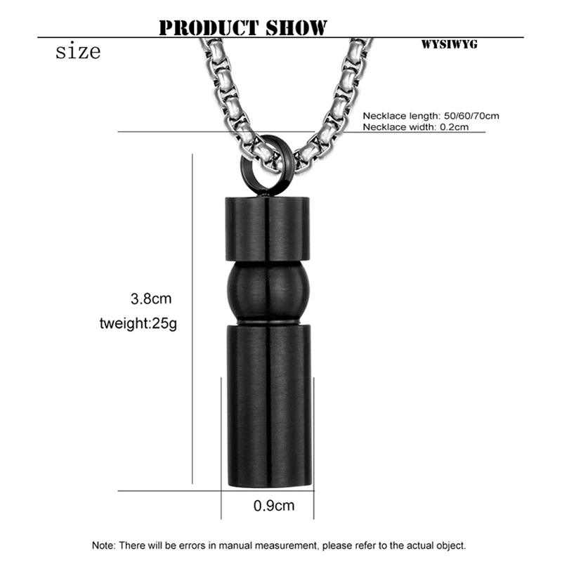 Stainless steel couple pendant Pet ashes perfume bottle can open pendant For Men\'s women Fashion sweater chain Cremation jewelry