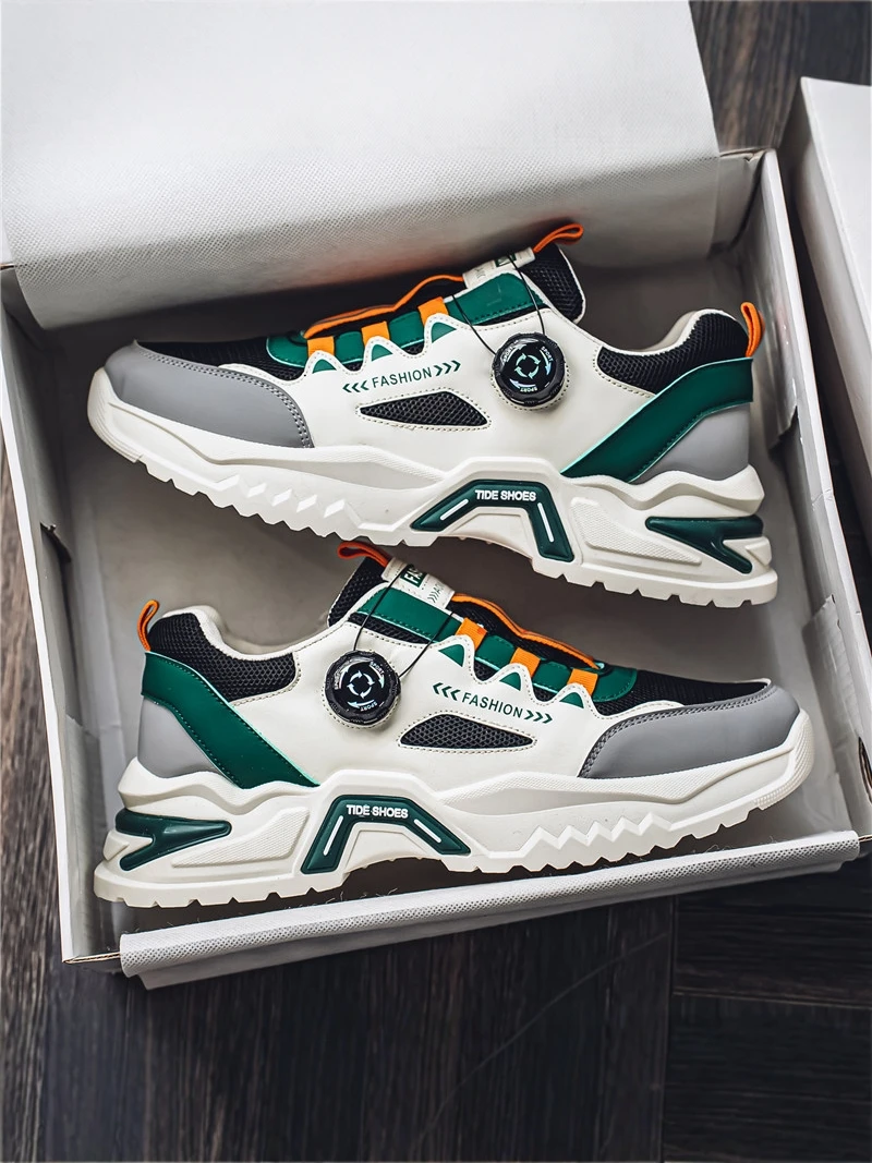 Men's Sporty Outdoor Shoes 2026 New Fall Anti-Slip Thick Bottom Heightening Dad Shoes Teenagers Casual All-Match Trendy Sneakers