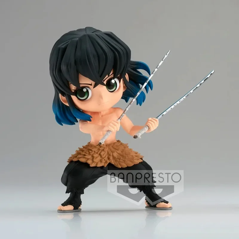 Original Genuine Banpresto Demon Slayer 13cm Qposket Hashibira Inosuke Anime Figure Kawaii Doll Model Collectible Toys