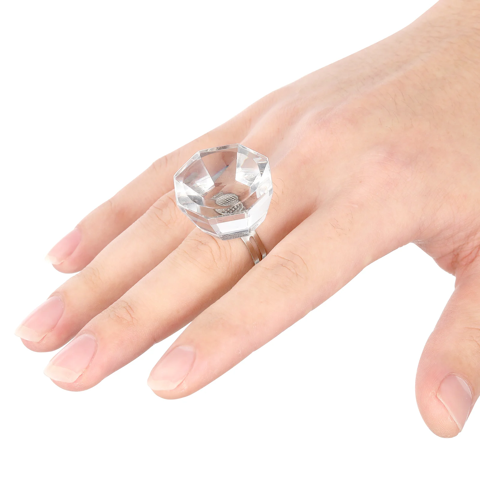

1Pcs Crystal Ring Cup Pigment Container for Eyelash Embroidery Use on Less Dominant Hand No Mess Cleanup Tattoo Ink Cup Eyelash