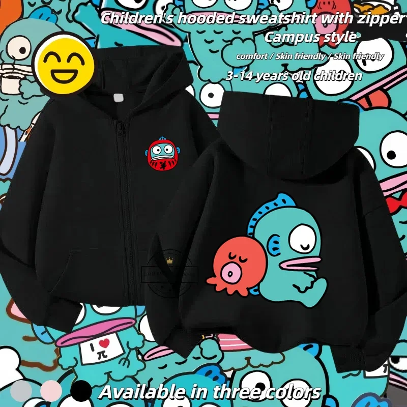 Hangyodon Anime Cartoon Children's Zipper Jacket Casual Fashion Cardigan Hoodie Boys and Girls Same Style 3-14 Years Old