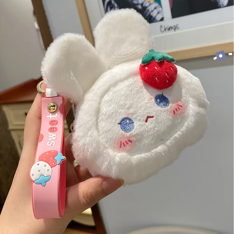 Cartoon Coin Purse Plush Doll Storage Bag Key Chain Pendant Cute Strawberry Rabbit Coin Purse Creative Japanese Pendant