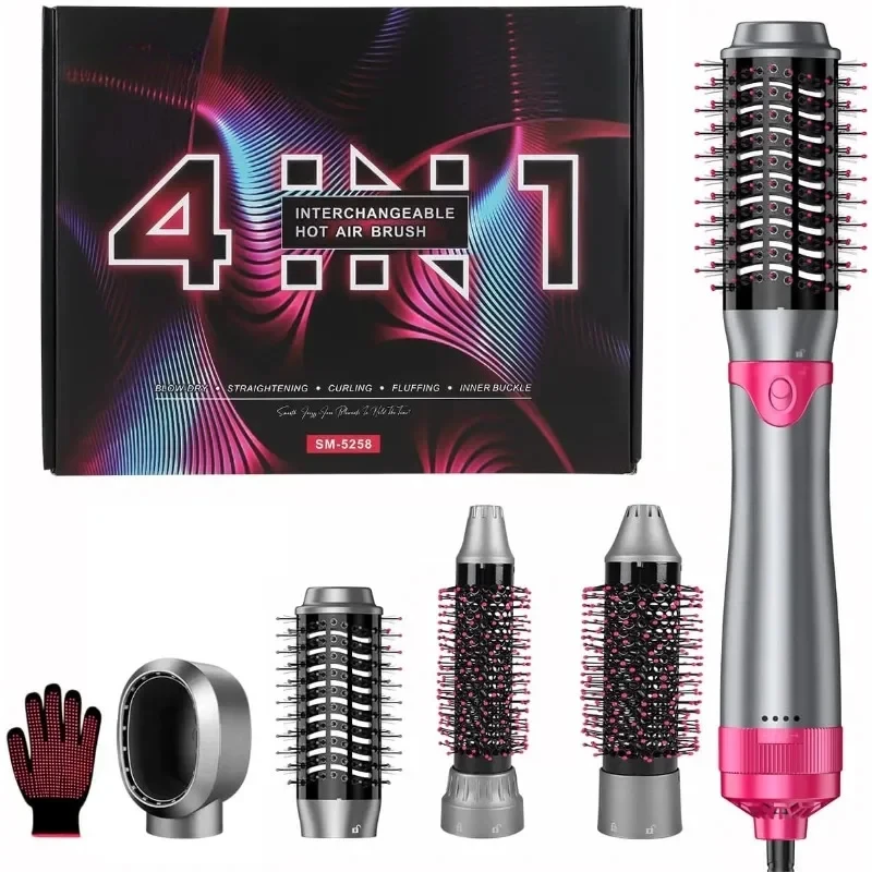 Blow Dryer Brush & Volumizer with Negative Ionic Technology, Detachable & Interchangeable Brush Head