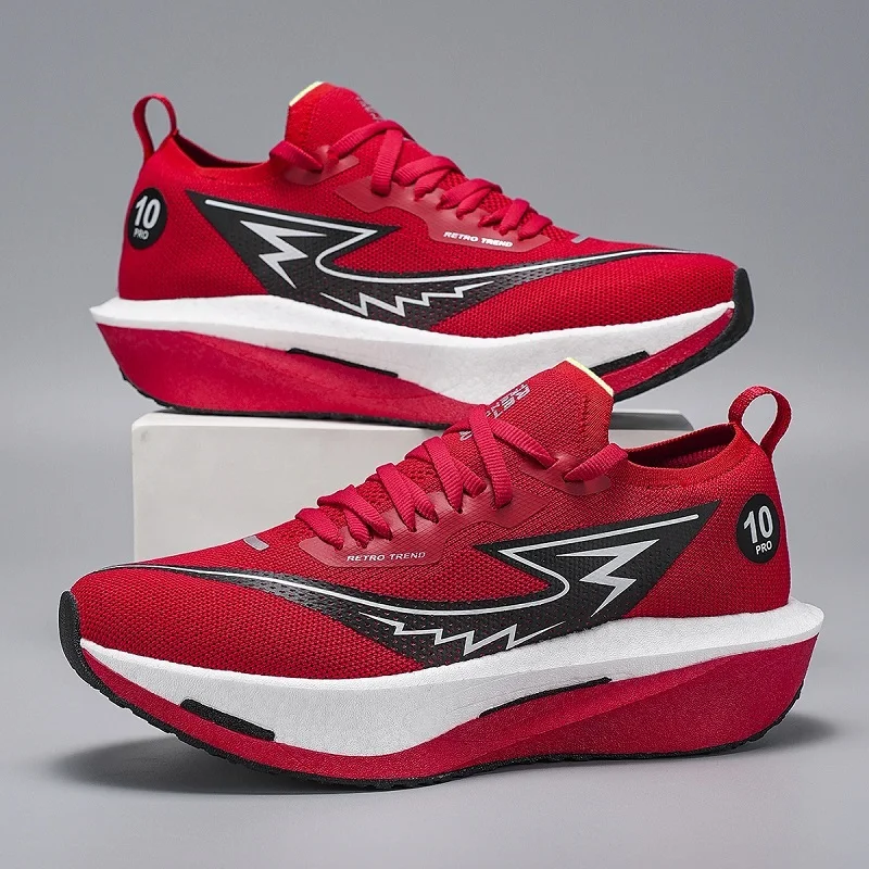 Men Running Shoes Carbon Board Marathon Breathable Lightweight Women's Sports Speciality Comfortable Athletic Nonskid Sneakers