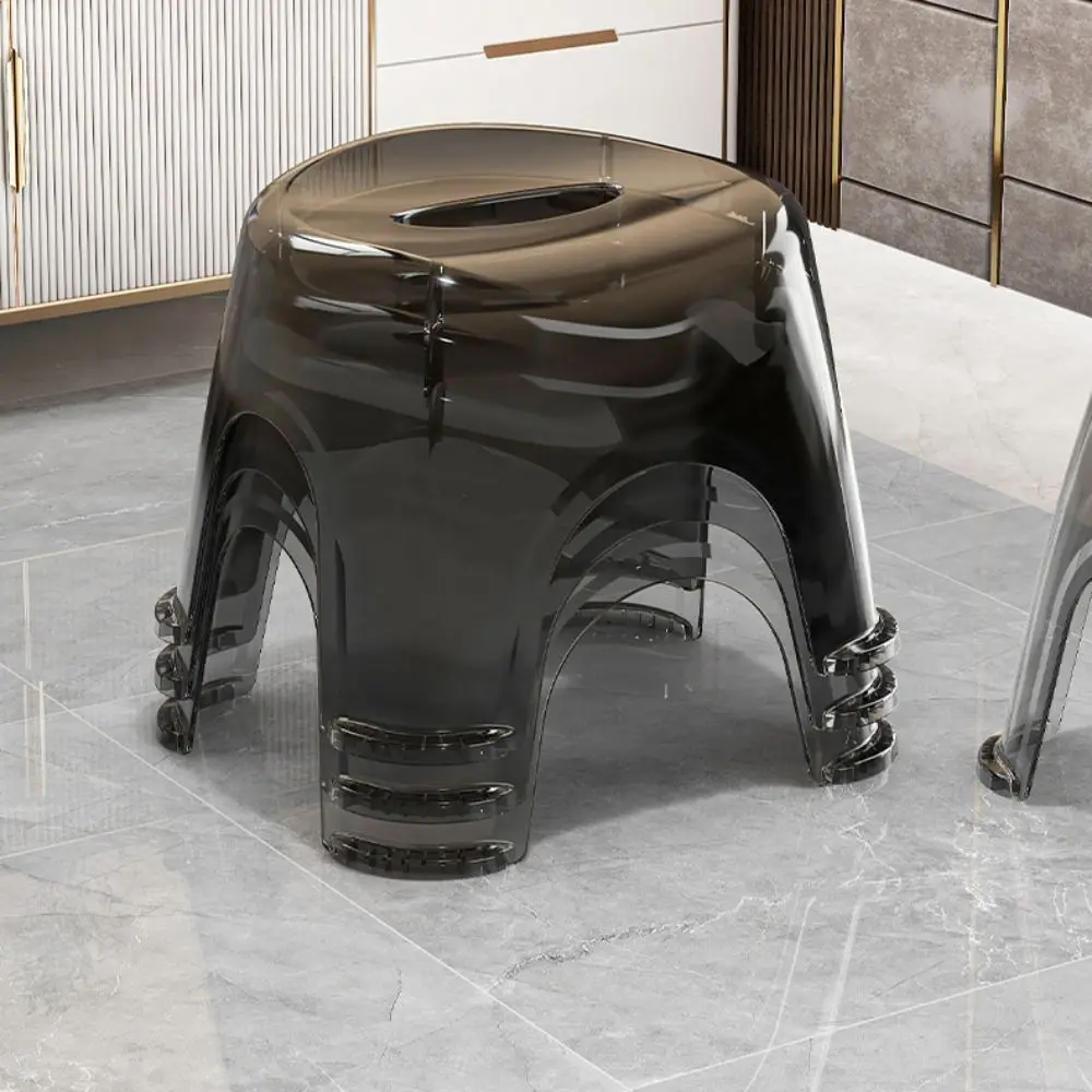 Simple Non-slip Clear Shower Foot Stool Transparent Waterproof Kid Stool Square Load-bearing Small