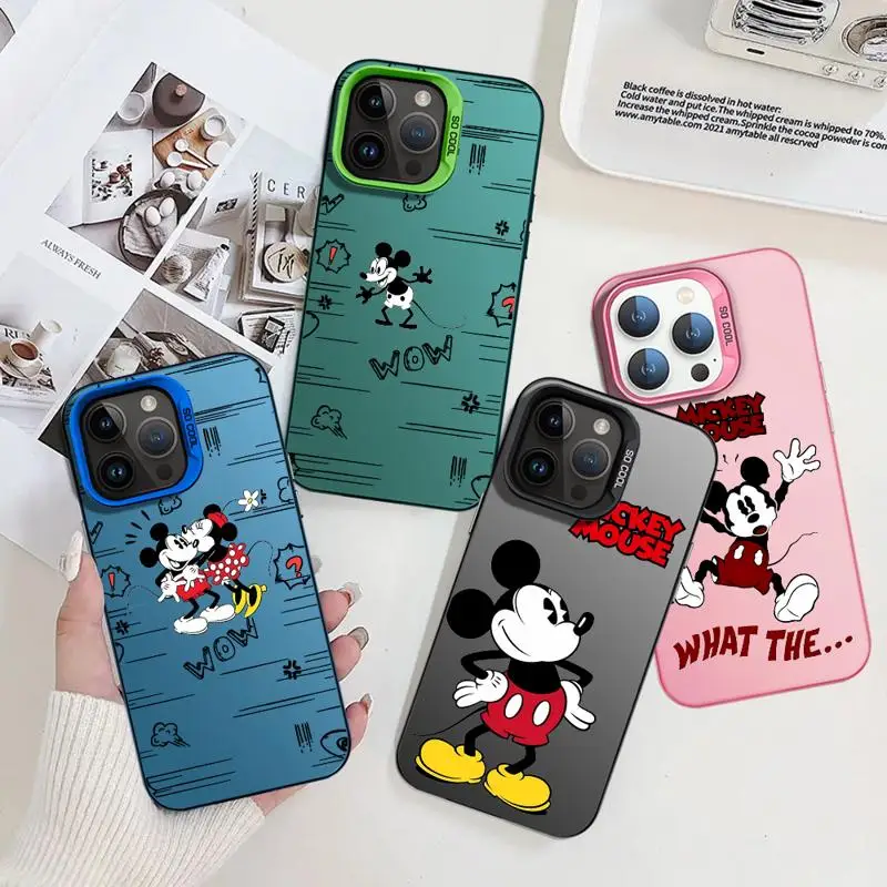 Case For Apple iPhone 15 11 13 14 Pro Max 12 15 Plus 11Pro High-Level Matte Phone Cover Disney Cartoon Mickey Mouse