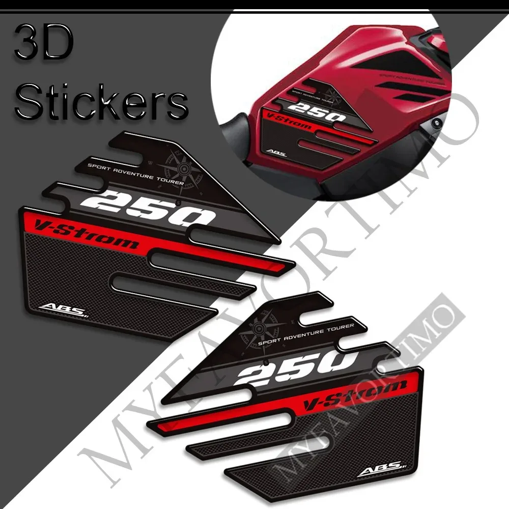 For Suzuki V-STROM VSTROM V STROM DL 250 SX 250SX Adventure Tank Pad Stickers Decals Gas Fuel Oil Knee Kit Protector