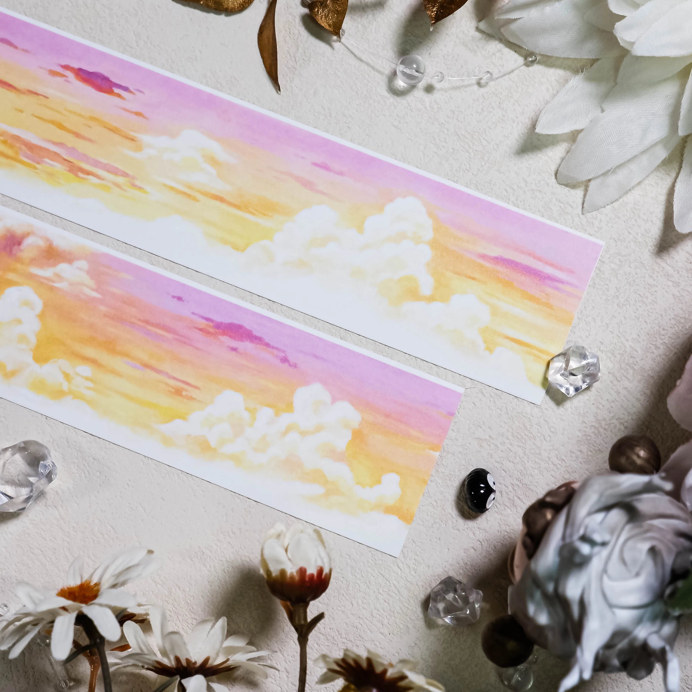 Twilight, washi tape, antique landscaping clouds, sunset sunset splicing cloud collage