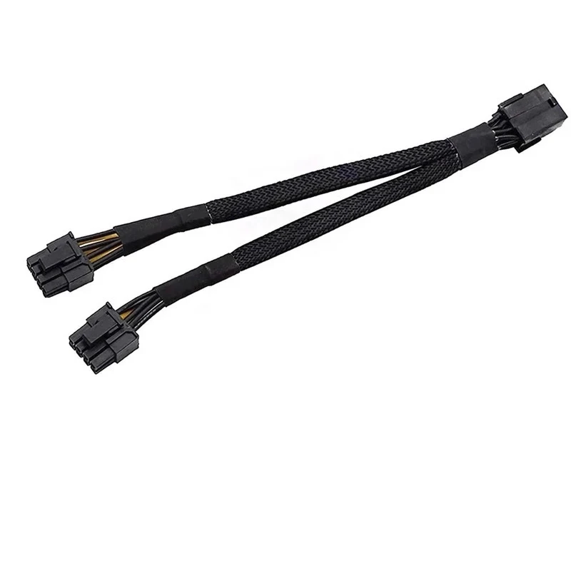 8 Pin PCIe Splitter Cable, GPU VGA PCIe Female to Dual 8 Pin (6+2) Male PCI Express Power Adapter Braided Extension 9 inches