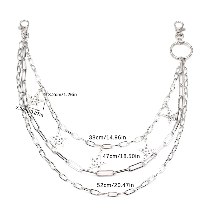 โซ่คาดเอวสไตล์พังก์ร็อคสุดเท่ - หลายชั้นสำหรับทั้งชายและหญิง