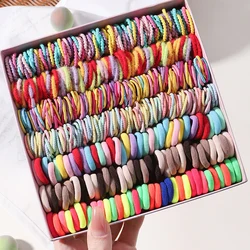 Colorful Nylon Elastic Hair Bands para mulheres e meninas, Ponytail Hold, Small Hair Tie, Rubber Bands, Scrunchie, Hair Accessories, 100 Pcs, 200Pcs