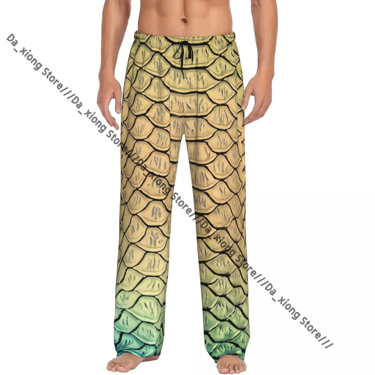 Snake Skin Texture Print Mens Pajamas Pyjamas Pants Lounge Pants Sleep Bottoms