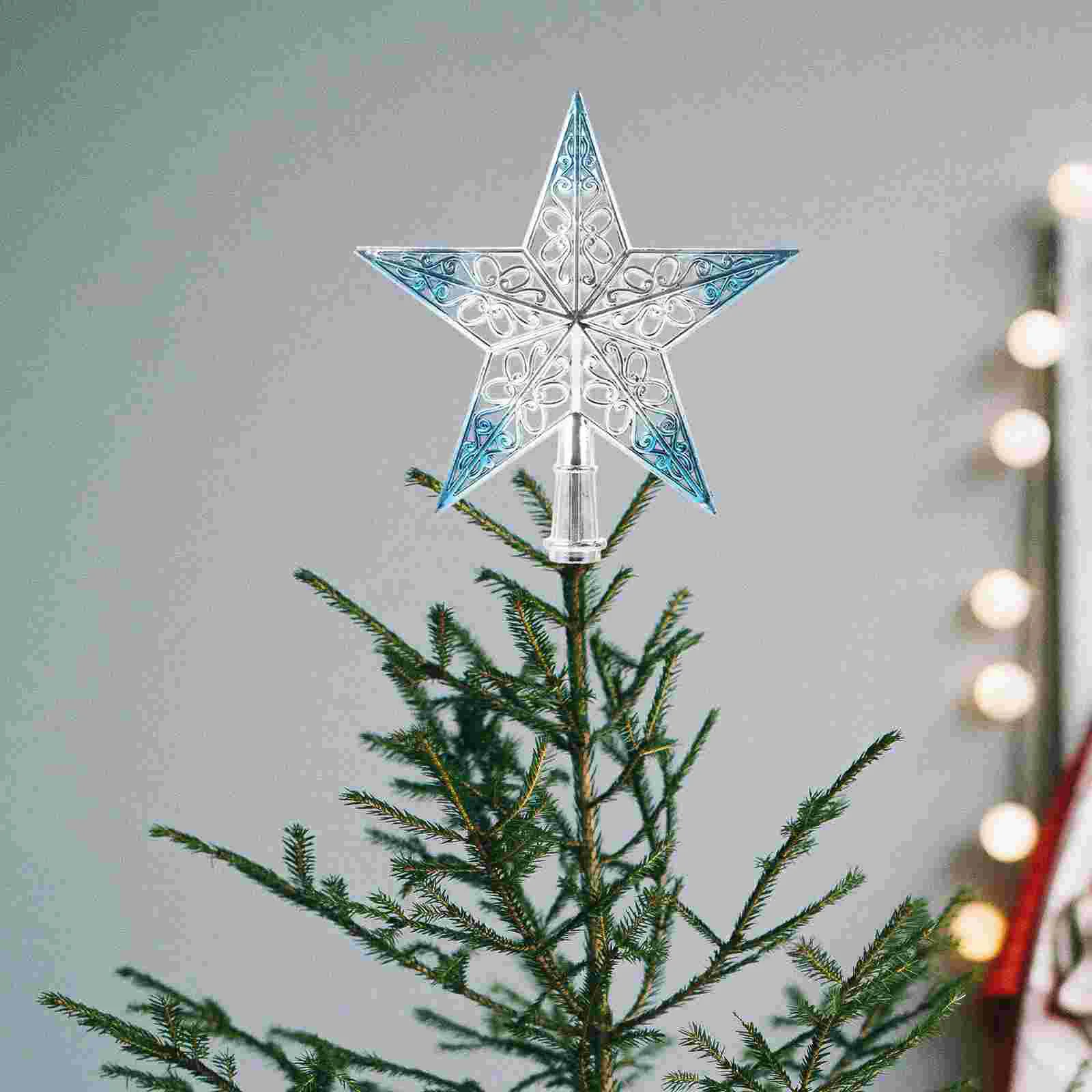 1PC Premium Plastic Christmas Star Star Christmas nament Party Accessory Xmas Tree Topper Home Decor Office Decor Festive Tree