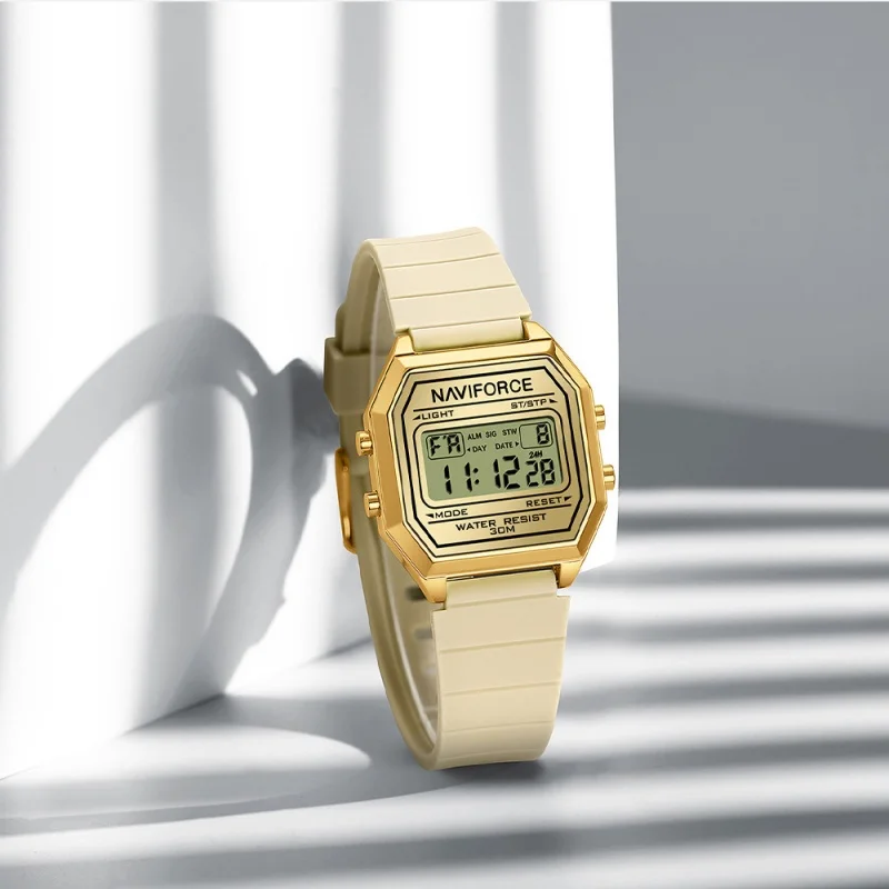 NAVIFORCE Woman Fashion Watches Fashion Sports Watch 3ATM Waterproof Time Display Silicone Strap Women's LCD Digital Watch Gift