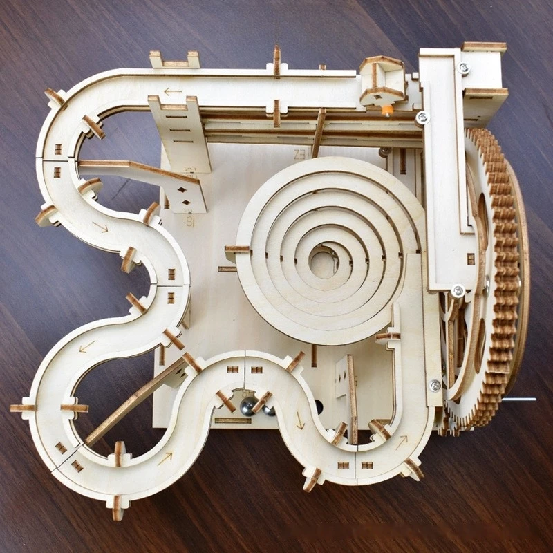 Puzzle 3d en bois, Kits de modèles de construction, courses en marbre, Puzzles mécaniques, jouet à assembler soi-même, jouets éducatifs à vapeur pour enfants et adultes, cadeau