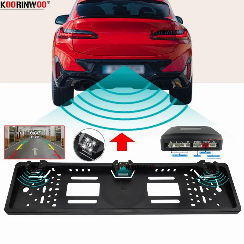 

Koorinwoo Car Video Parking Sensors Kit 4 Radars Detector For Android Radio CVBS System Vechile Electronic Partronic Accessories