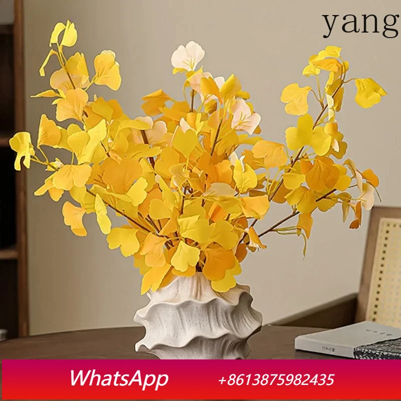 

Creative wavy ceramic vase desk decoration artificial flower decoration room